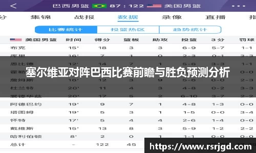 塞尔维亚对阵巴西比赛前瞻与胜负预测分析