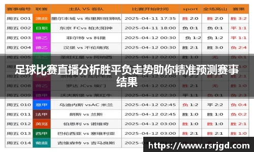 足球比赛直播分析胜平负走势助你精准预测赛事结果